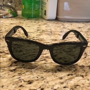 Ray Ban polarized folding wayfarers